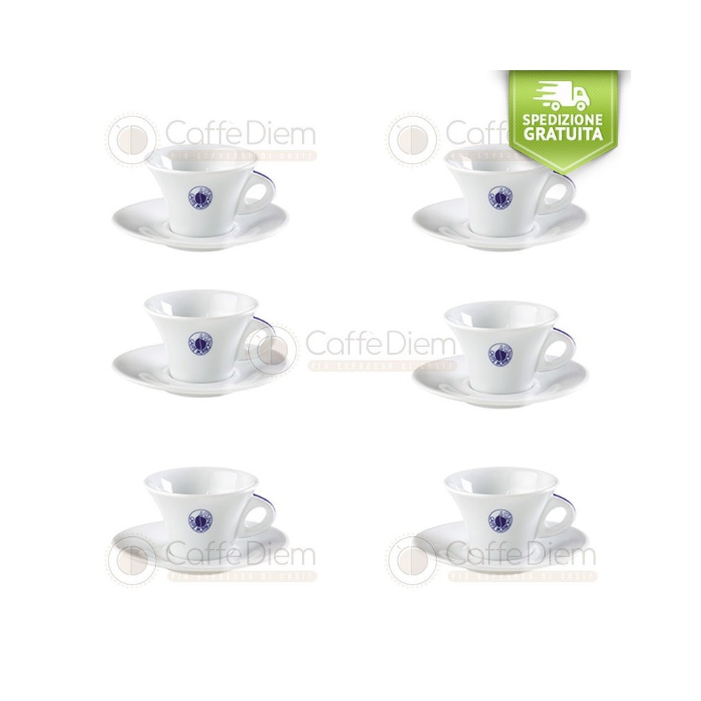 Tazzine e Piattini da Cappuccino Borbone Set in Ceramica