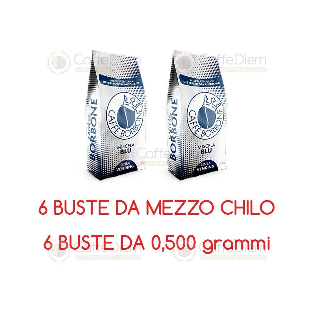 Borbone Caffè in Grani 3Kg Miscela Blu - BUSTA 0,500 grammi