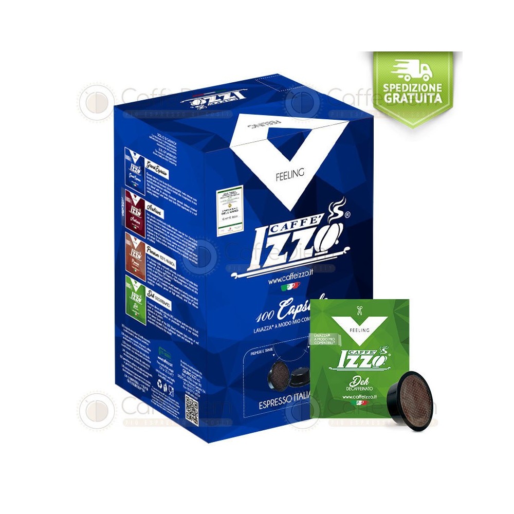 Izzo DEK DECA DECAFFEINATO 200 Capsule compatibili A Modo Mio