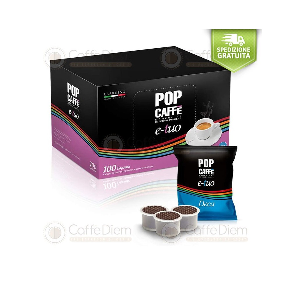 Capsule Pop compatibili illy Mitaca Mps E-Tuo Miscela DECAFFEINATO