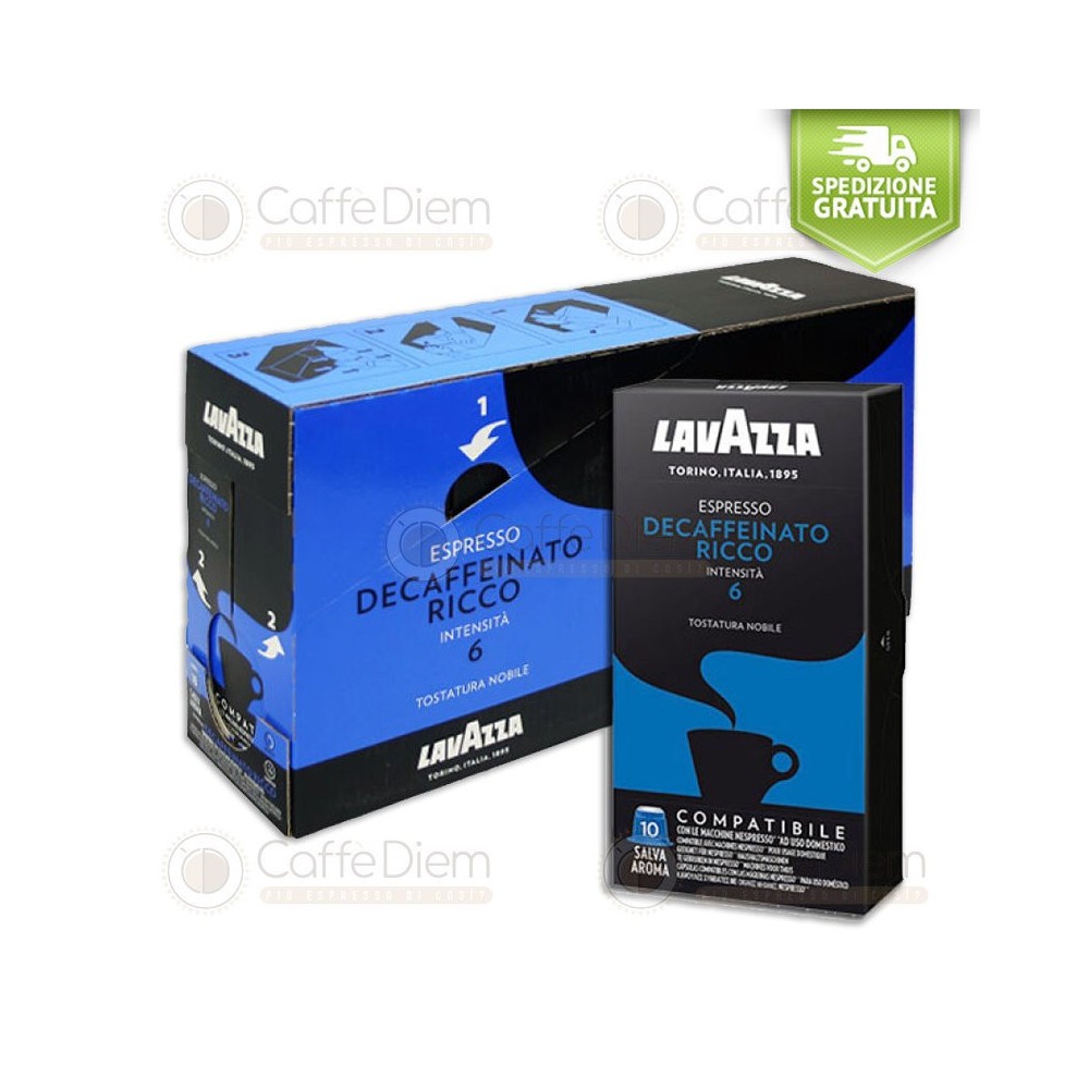 Lavazza Ricco Decaffeinato 100 Capsule compatibili Nespresso