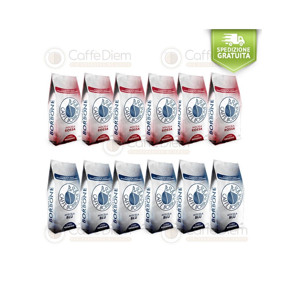 Caffè in Grani Borbone 6Kg: 12 Buste da 500 grammi