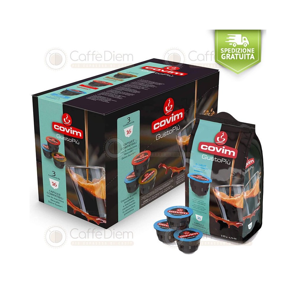 48 Coffee Capsules Compatible Dolce Gusto Caffè Covim Dek